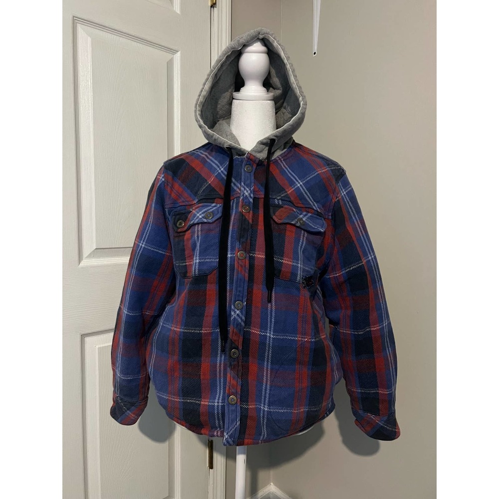 Women's GRIT IRON Work Wear Heavy Construction 100% Cotton Hooded Coat Size L